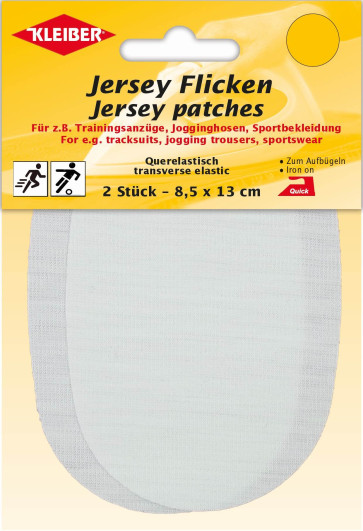 KLEIBER Jersey Flicken  2x8,5x13cm/weiß