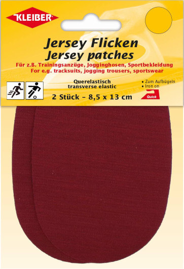 KLEIBER Jersey Flicken  2x8,5x13cm/bordeaux