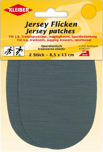 KLEIBER Jersey Flicken  2x8,5x13cm/grau
