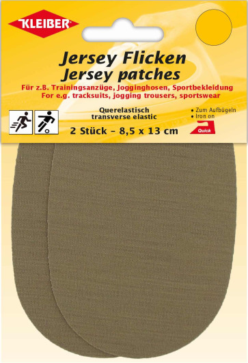 KLEIBER Jersey Flicken  2x8,5x13cm/hellbraun