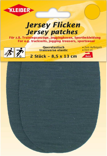 KLEIBER Jersey Flicken  2x8,5x13cm/dunkelgrau