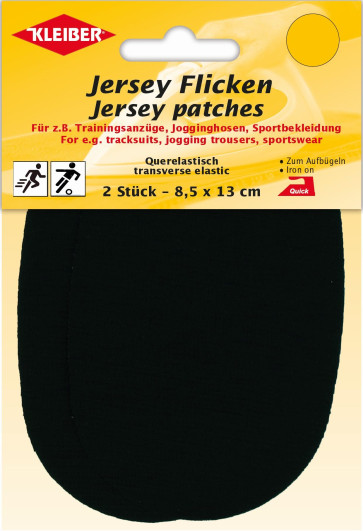 KLEIBER Jersey Flicken  2x8,5x13cm/schwarz