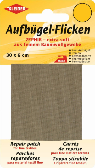 KLEIBER Zephir-Aufbügel-Flicken 30cmx6cm/hellbraun