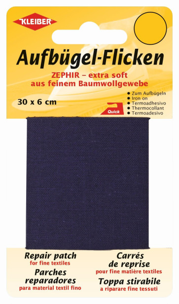 KLEIBER Zephir-Aufbügel-Flicken 30cmx6cm/dunkelblau