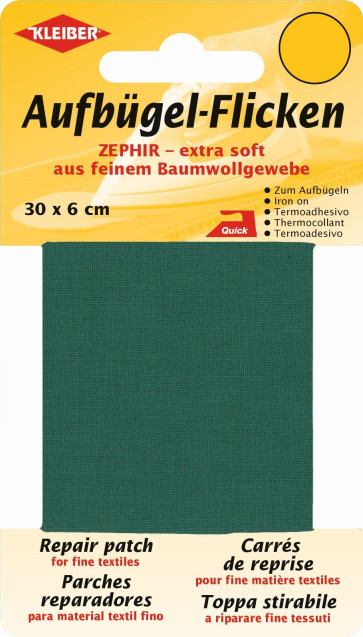 KLEIBER Zephir-Aufbügel-Flicken 30cmx6cm/grün