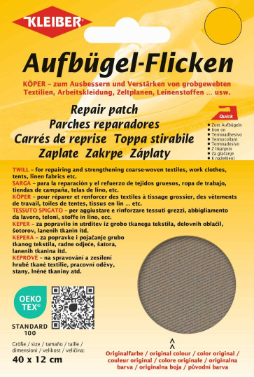 KLEIBER Köper-Bügelflicken 40cmx12cm/beige