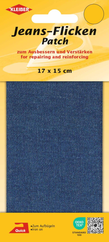 KLEIBER Jeans-Bügelflicken 17cmx15cm/mittelblau