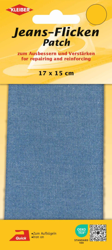 KLEIBER Jeans-Bügelflicken 17cmx15cm/hellblau
