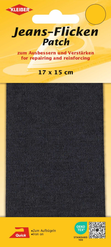 KLEIBER Jeans-Bügelflicken 17cmx15cm/schwarz