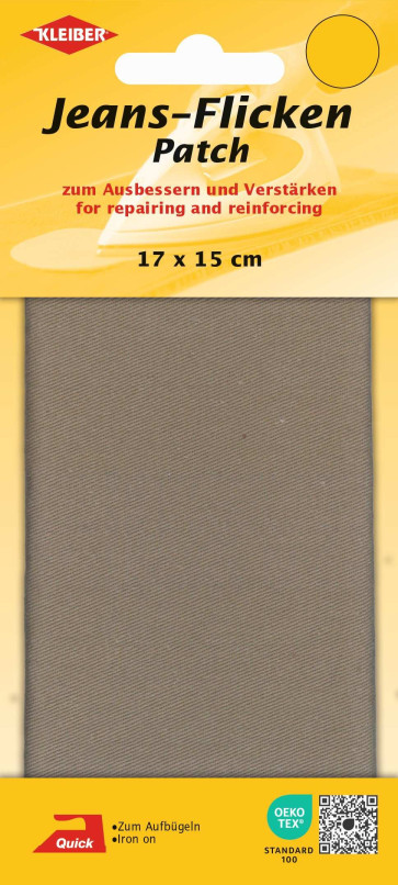 KLEIBER Jeans-Bügelflicken 17cmx15cm/beige