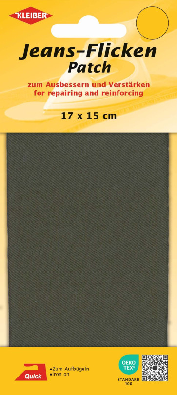 KLEIBER Jeans-Bügelflicken 17cmx15cm/oliv