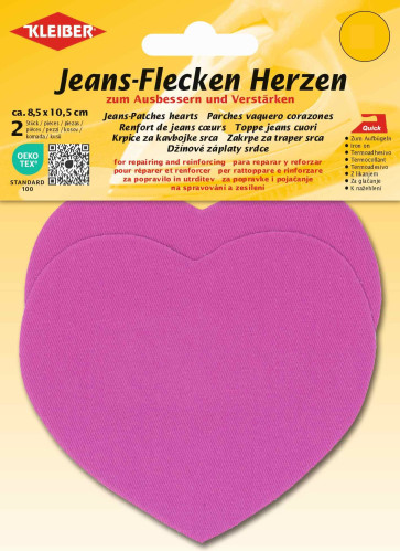 KLEIBER Jeans-Flecken Herzen 2x8,5cmx10,5cm/pink
