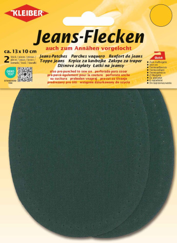 KLEIBER Jeans-Bügelflecken oval 2x13cmx10cm/grün