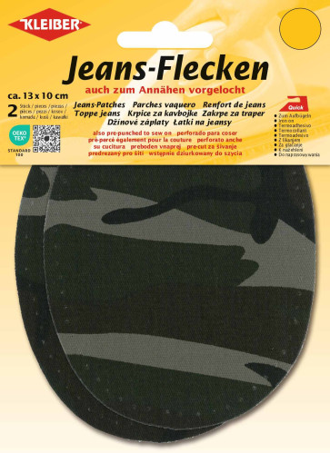 KLEIBER Jeans-Bügelflecken oval 2x13cmx10cm/military