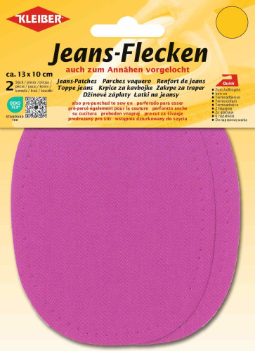 KLEIBER Jeans-Bügelflecken oval 2x13cmx10cm/pink