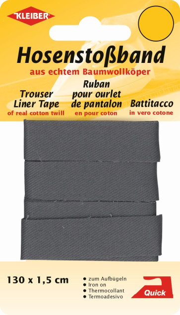 KLEIBER Hosenstoßband  1,5x130cm/dunkelgrau