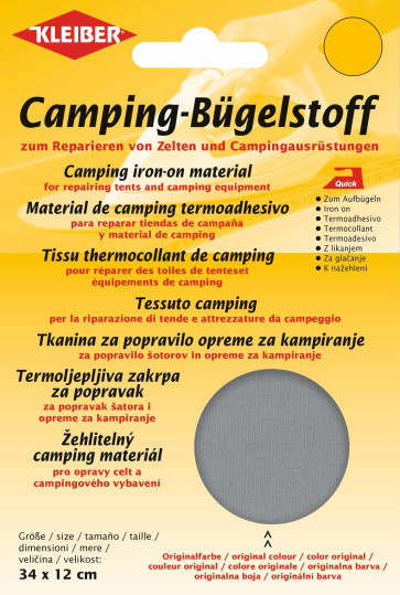 KLEIBER Quick-Camping-Bügelstoff 34cmx12cm/grau