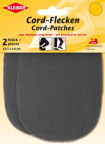 KLEIBER Cord-Flecken 2x13,5cmx10cm/hellgrau