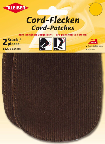 KLEIBER Cord-Flecken 2x13,5cmx10cm/braun