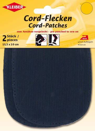 KLEIBER Cord-Flecken 2x13,5cmx10cm/blau