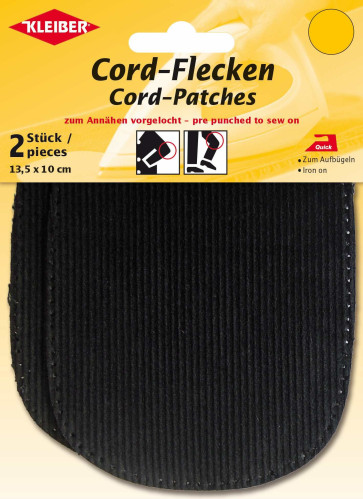 KLEIBER Cord-Flecken 2x13,5cmx10cm/schwarz