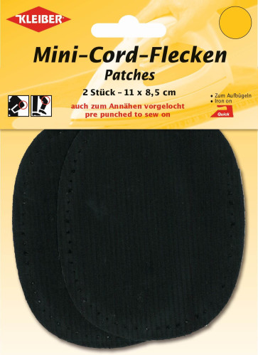 KLEIBER Fein-Cord-Flecken Mini 2x11cmx8,5 cm/schwarz