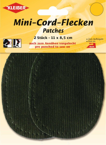 KLEIBER Fein-Cord-Flecken Mini 2x11cmx8,5 cm/grün