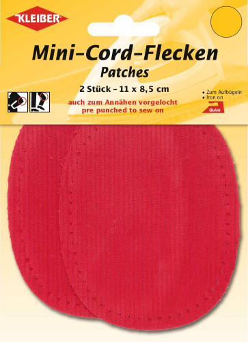 KLEIBER Fein-Cord-Flecken Mini 2x11cmx8,5 cm/rot
