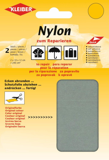KLEIBER Nylon-Flicken 2x10cmx12cm/grau