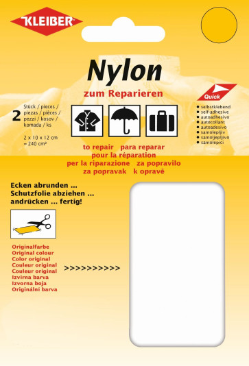 KLEIBER Nylon-Flicken 2x10cmx12cm/weiß