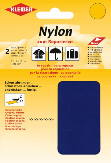 KLEIBER Nylon-Flicken 2x10cmx12cm/dunkelblau
