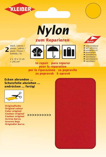 KLEIBER Nylon-Flicken 2x10cmx12cm/hellrot