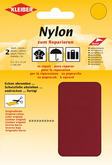 KLEIBER Nylon-Flicken 2x10cmx12cm/dunkelrot