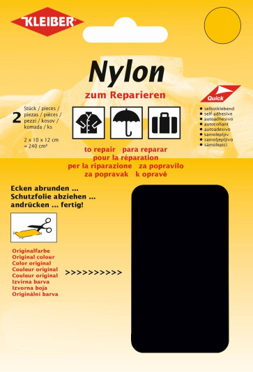 KLEIBER Nylon-Flicken 2x10cmx12cm/schwarz