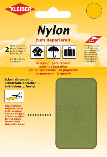 KLEIBER Nylon-Flicken 2x10cmx12cm/blattgrün