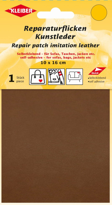 KLEIBER Reparaturflicken Kunstleder 10x16cm/braun