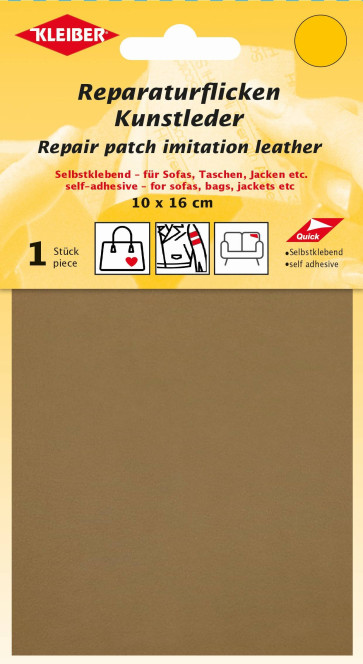 KLEIBER Reparaturflicken Kunstleder 10x16cm/hellbraun