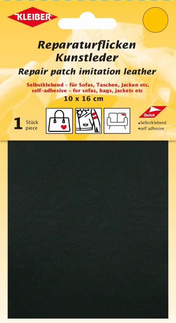 KLEIBER Reparaturflicken Kunstleder 10x16cm/schwarz