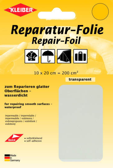 KLEIBER Reparaturfolie-selbstklebend 10cmx20cm/transparent