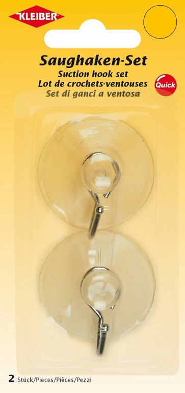 KLEIBER Saughaken Set  2Stk./Ø4cm/transparent