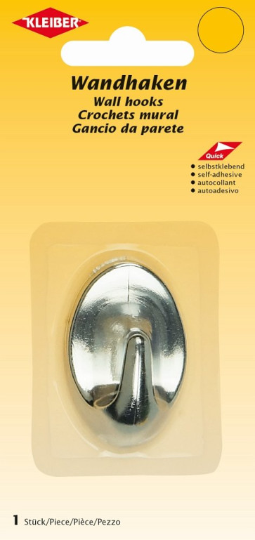 KLEIBER Haken, selbstklebend 32 mmx53mm/silber