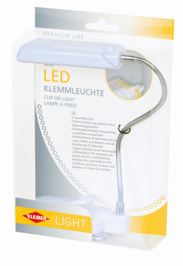 KLEIBER LED Mini Klemm-Leuchte weiß