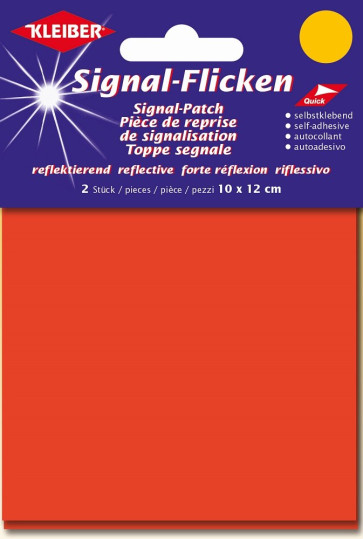 KLEIBER Signal-Flicken selbstkl. 2x10cmx12cm/neonrot