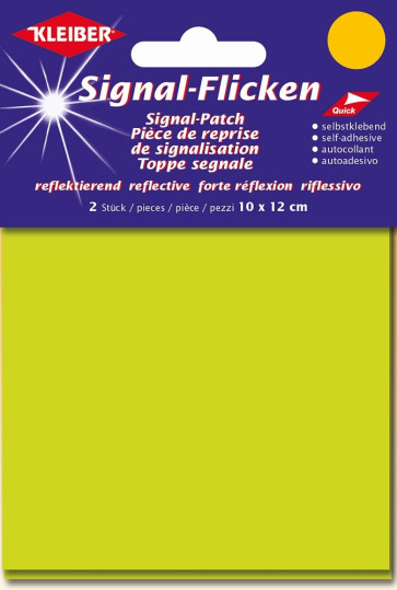 KLEIBER Signal-Flicken selbstkl. 2x10cmx12cm/neongelb