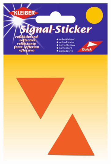 KLEIBER Signal-Sticker kl. Dreiecke  2x4,2cmx3,6 cm/neonrot