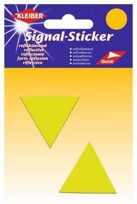 KLEIBER Signal-Sticker kl. Dreiecke  2x4,2cmx3,6 cm/neongelb