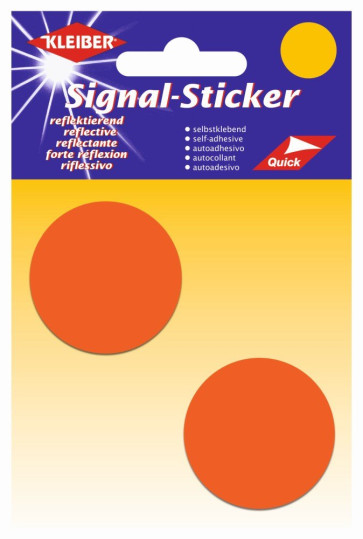 KLEIBER Signal-Sticker Punkte  2xØca.4cm/neonrot