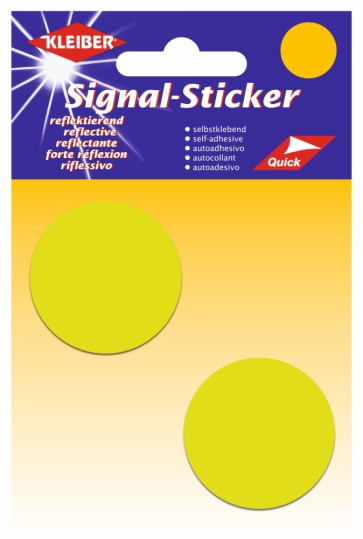 KLEIBER Signal-Sticker Punkte  2xØca.4cm/neongelb