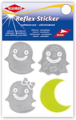KLEIBER Reflex-Sticker 3Gespenster silber,1Mond gelb