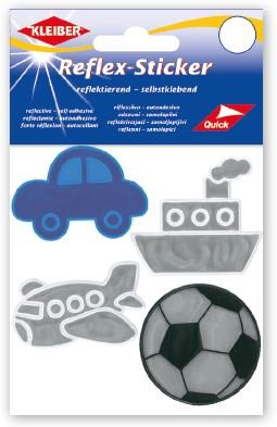 KLEIBER Reflex-Sticker 3,5-5cm/Auto,Schiff,Flugz.,Fussball